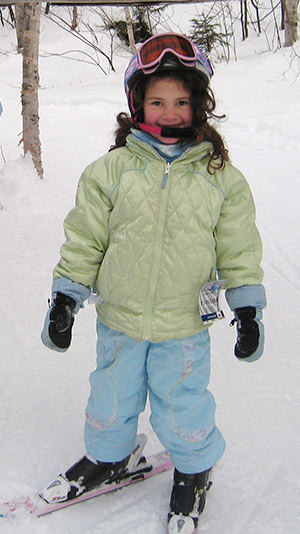 little girl skiing